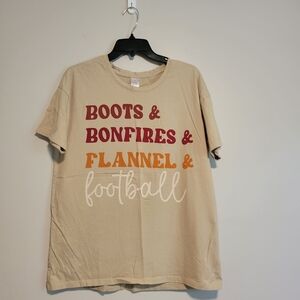 Messy Buns Lazy Days Fall Theme Tee Shirt Size Large